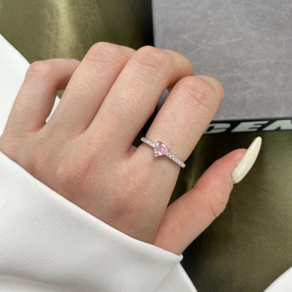 [Amore Jewels]0.5 Carat CaratEternity Charming Heart Shape Lover Ring