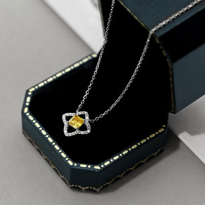 [Amore Jewels]Exquisite Flower Shape Princess Cut Necklace