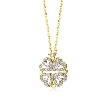 [Amore Jewels]Ornate Heart Cut Flower Shape Necklace