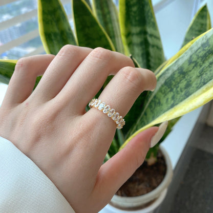 [Amore Jewels]Ornate Oval Cut Tennis Ring