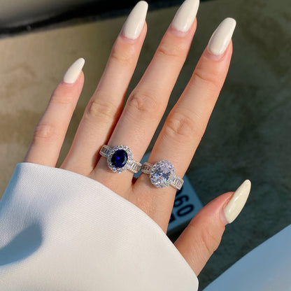 [Amore Jewels]1.5 Carat Dazzling Charming Oval Cut Banquet Ring