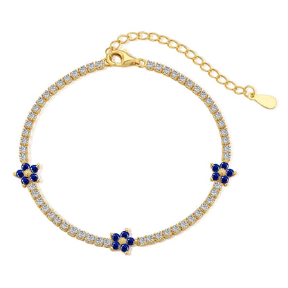 [Amore Jewels]Sparkling Flower Shape Tennis Bracelet