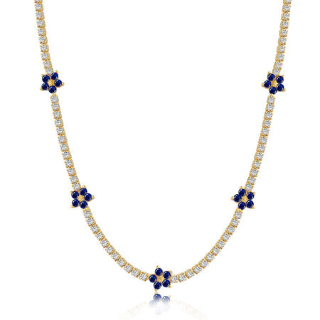 [Amore Jewels]Luxurious Colorful Flower Tennis Necklace