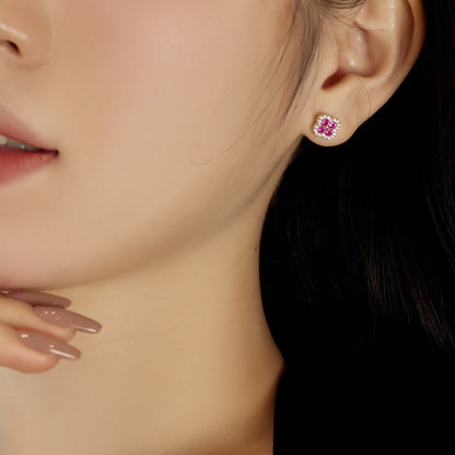 [Amore Jewels]Four-Leaf Clover Flower Shaped Earrings