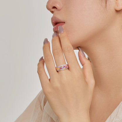[Amore Jewels]Radiant Colorful Radiant Cut Daily Ring
