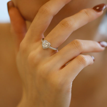 [Amore Jewels]Eternity Splashy Romantic Heart Shape Lover Ring