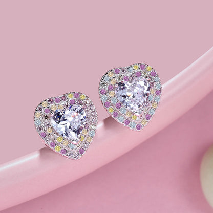 [Amore Jewels]Dazzling Heart Shape Lover Earrings