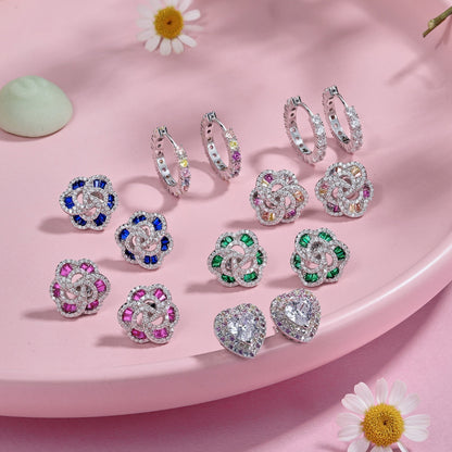 [Amore Jewels]Dazzling Heart Shape Lover Earrings