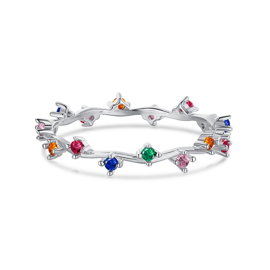 [Amore Jewels]Radiant Colorful Round Cut Daily Ring