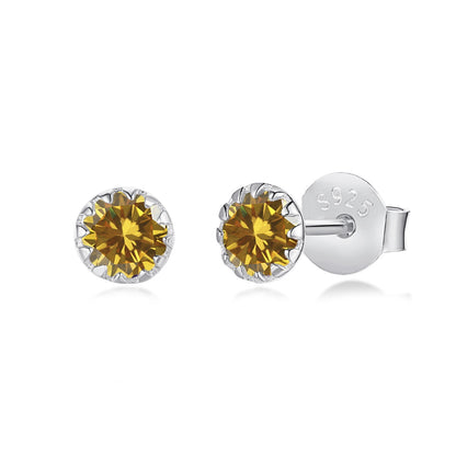 [Amore Jewels]Sparkling Colorful Round Shape Earrings