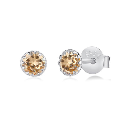 [Amore Jewels]Sparkling Colorful Round Shape Earrings