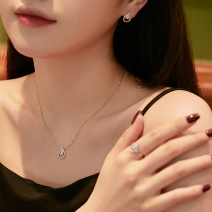 [Amore Jewels]Sparkling Delicate Water Drop Shape Daily Earrings