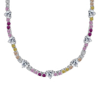 [Amore Jewels]Delicate Colorful Rainbow Tennis Chain