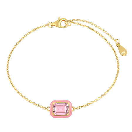[Amore Jewels]2.0 Carat Sparkling Colorful Emerald Cut Daily Bracelet
