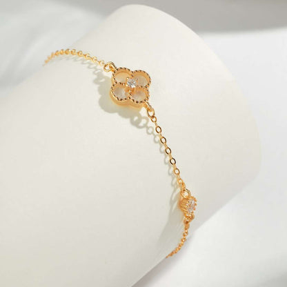 [Amore Jewels]Delicate Four Leaf Clover Bracelet