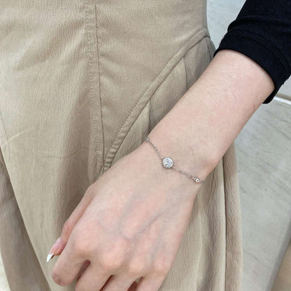 [Amore Jewels]Dazzling Round Cut Shape Bracelet