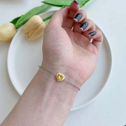 [Amore Jewels]Sparkling Romantic Heart Shape Lover Bracelet