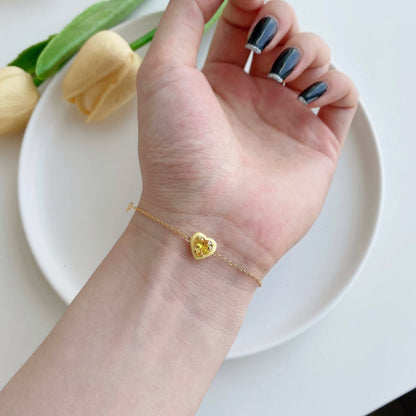 [Amore Jewels]Sparkling Romantic Heart Shape Lover Bracelet