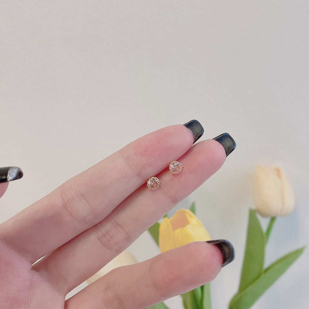 [Amore Jewels]Sparkling Colorful Round Shape Earrings