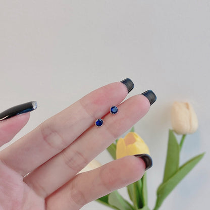 [Amore Jewels]Sparkling Colorful Round Shape Earrings