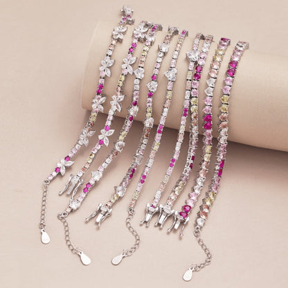 [Amore Jewels]Delicate Colorful Rainbow Tennis Chain