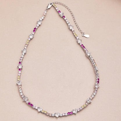 [Amore Jewels]Delicate Colorful Rainbow Tennis Chain