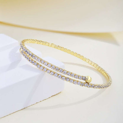 [Amore Jewels]Row of Diamonds Round Fashion Bracelet