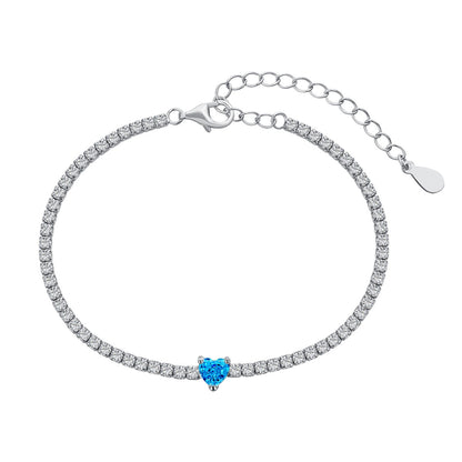 [Amore Jewels]0.5 Carat Elegant Romantic Heart Shape Lover Bracelet