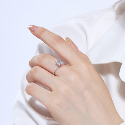 [Amore Jewels]2.0 Carat Dazzling Sparkling Radiant Cut Party Ring