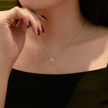 [Amore Jewels]Sparkling Pear Cut Necklace