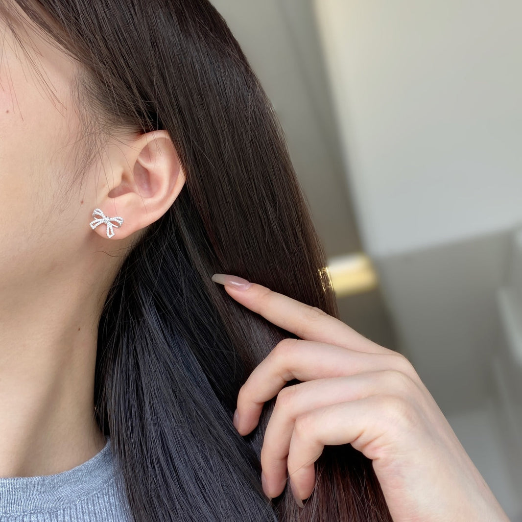 [Amore Jewels]Dainty Bow Shape Earrings