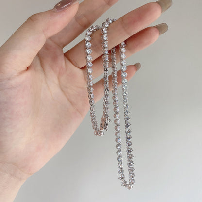 [Amore Jewels]Ornate Heart Cut Tennis Necklace