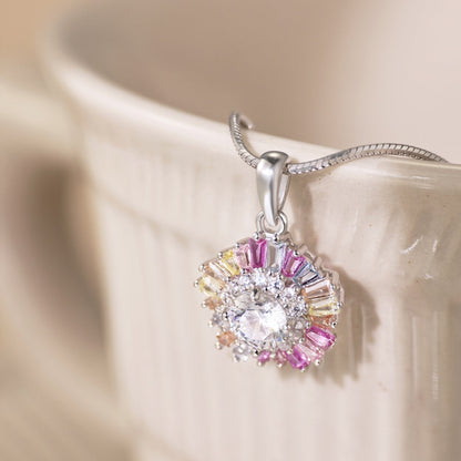 [Amore Jewels]Charming Flower Colorful Necklace
