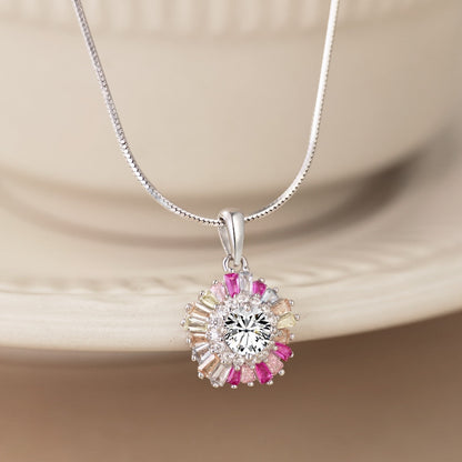 [Amore Jewels]Charming Flower Colorful Necklace