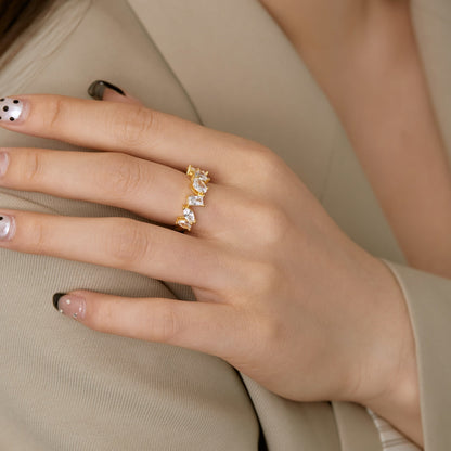 [Amore Jewels]Delicate Multi Cut Ring