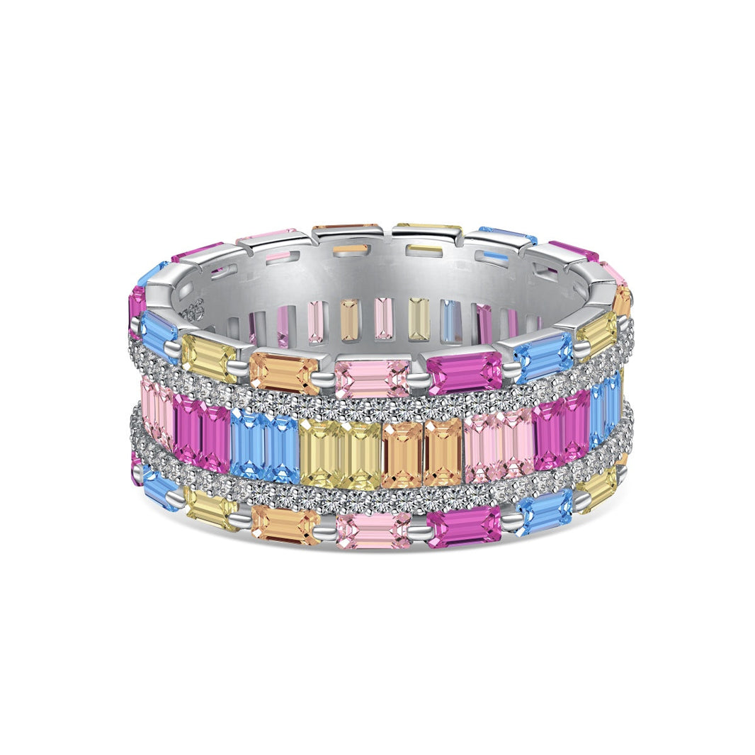 [Amore Jewels]Dazzling Colorful Radiant Cut Party Ring