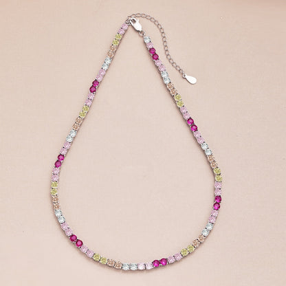 [Amore Jewels]Delicate Colorful Tennis Necklace