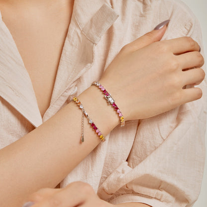 [Amore Jewels]Luxurious Colorful Romantic Heart Shape Lover Bracelet