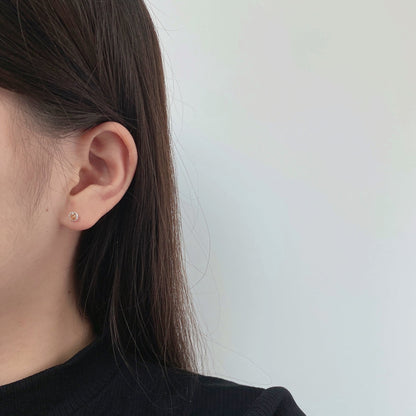 [Amore Jewels]Sparkling Colorful Round Shape Earrings