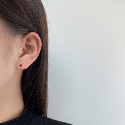 [Amore Jewels]Sparkling Colorful Round Shape Earrings