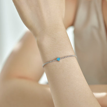 [Amore Jewels]0.5 Carat Elegant Romantic Heart Shape Lover Bracelet