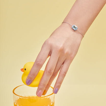[Amore Jewels]2.0 Carat Sparkling Colorful Emerald Cut Daily Bracelet