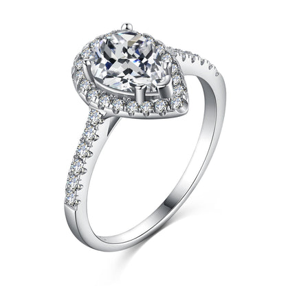 [Amore Jewels]1.0 Carat Luxurious Resplendent Water Drop Shape Wedding Ring