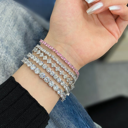[Amore Jewels]0.5 Carat Ornate Princess Cut Daily Bracelet