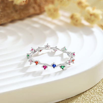 [Amore Jewels]Radiant Colorful Round Cut Daily Ring