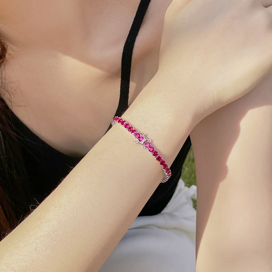 [Amore Jewels]Radiant Colorful Round Cut Party Bracelet