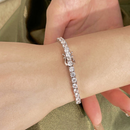 [Amore Jewels]Luxurious Ornate Round Cut Tennis Bracelet