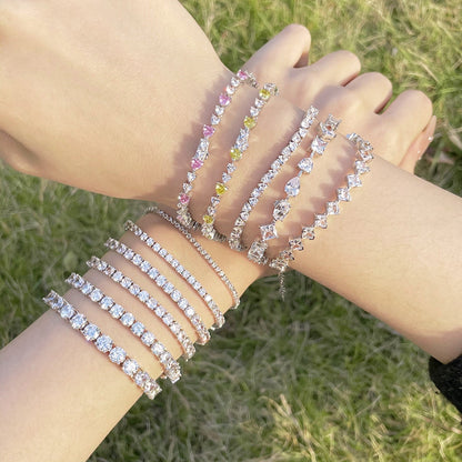 [Amore Jewels]Luxurious Ornate Round Cut Tennis Bracelet