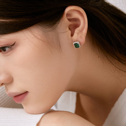 [Amore Jewels]Luxurious Dainty Emerald Cut Banquet Earrings