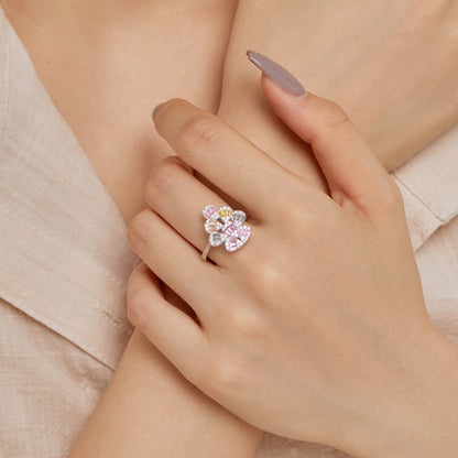 [Amore Jewels]Sparkling Colorful Water Drop Shape Daily Ring